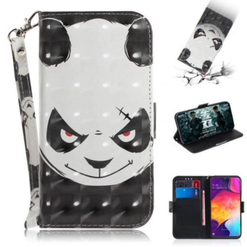Flip Cover Samsung Galaxy A50 Med Snor Vred Panda Med Snor
