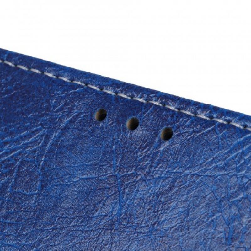 Flip Cover Samsung Galaxy A50 Skinnende Og Synlige Sømme