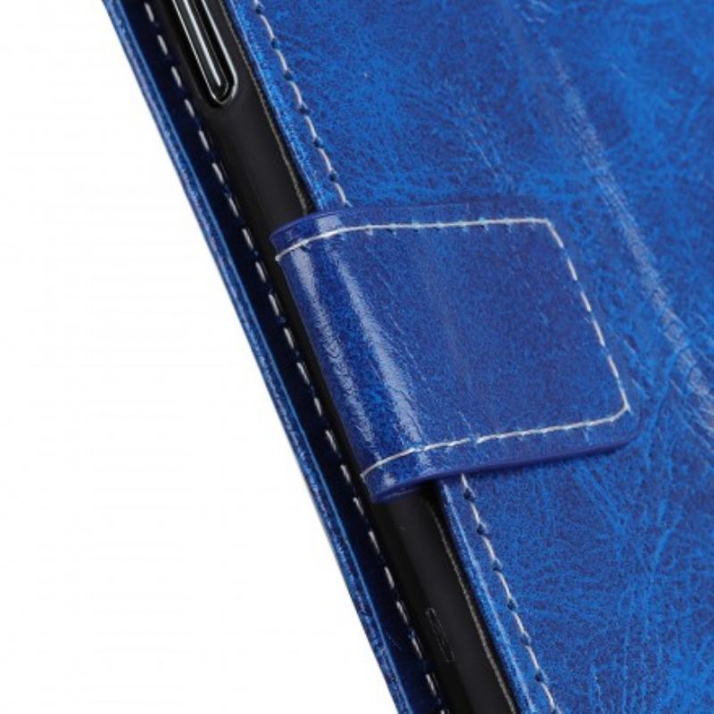 Flip Cover Samsung Galaxy A50 Skinnende Og Synlige Sømme