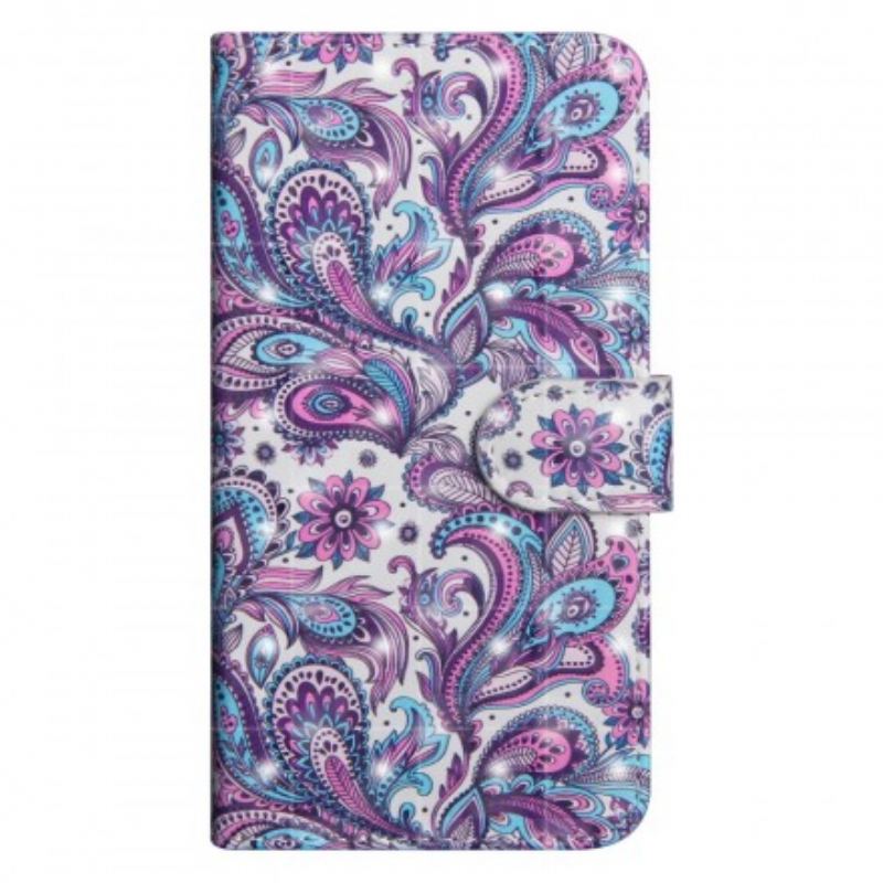 Læder Cover Samsung Galaxy A50 Blomster Mønstre