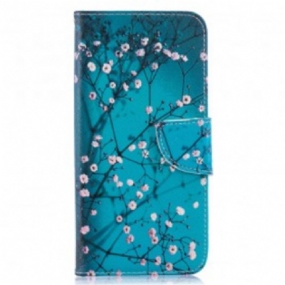 Læder Cover Samsung Galaxy A50 Blomstrende Træ