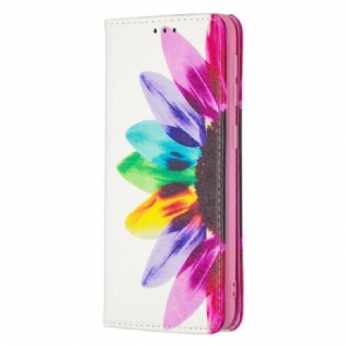 Cover Samsung Galaxy A20e Flip Cover Akvarel Blomst