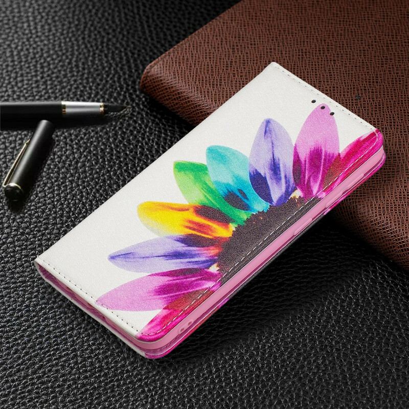 Cover Samsung Galaxy A20e Flip Cover Akvarel Blomst