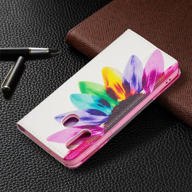Cover Samsung Galaxy A20e Flip Cover Akvarel Blomst