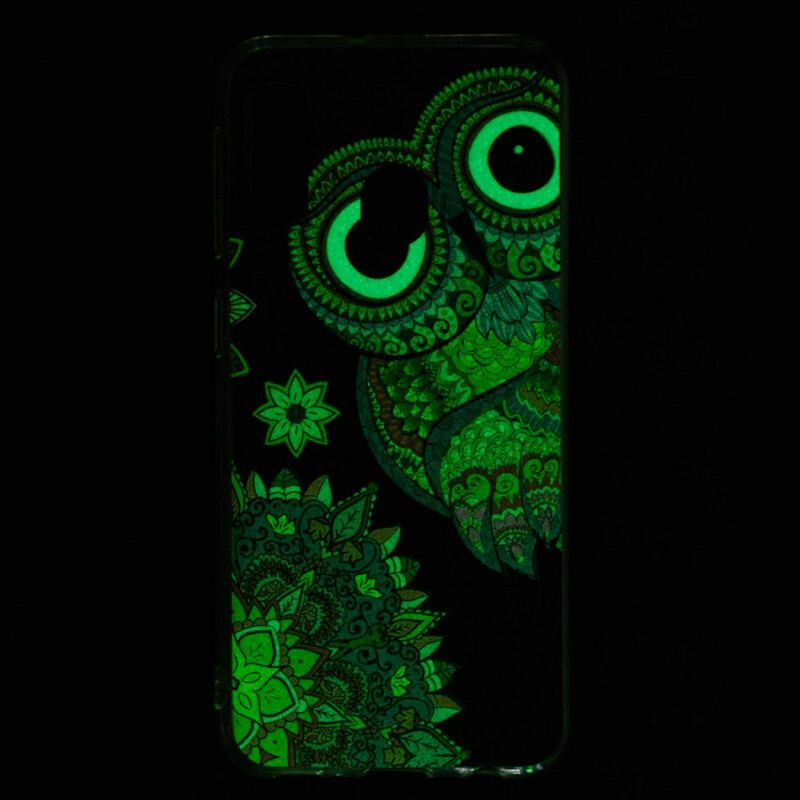 Cover Samsung Galaxy A20e Fluorescerende Ugle Mandala