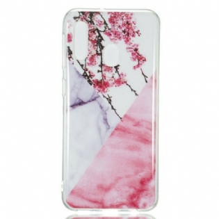 Cover Samsung Galaxy A20e Marmoreret Blommeblomst