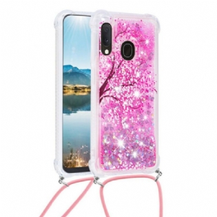 Cover Samsung Galaxy A20e Med Snor Sequin Snøretræ