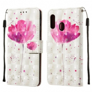 Flip Cover Samsung Galaxy A20e Akvarel Valmue