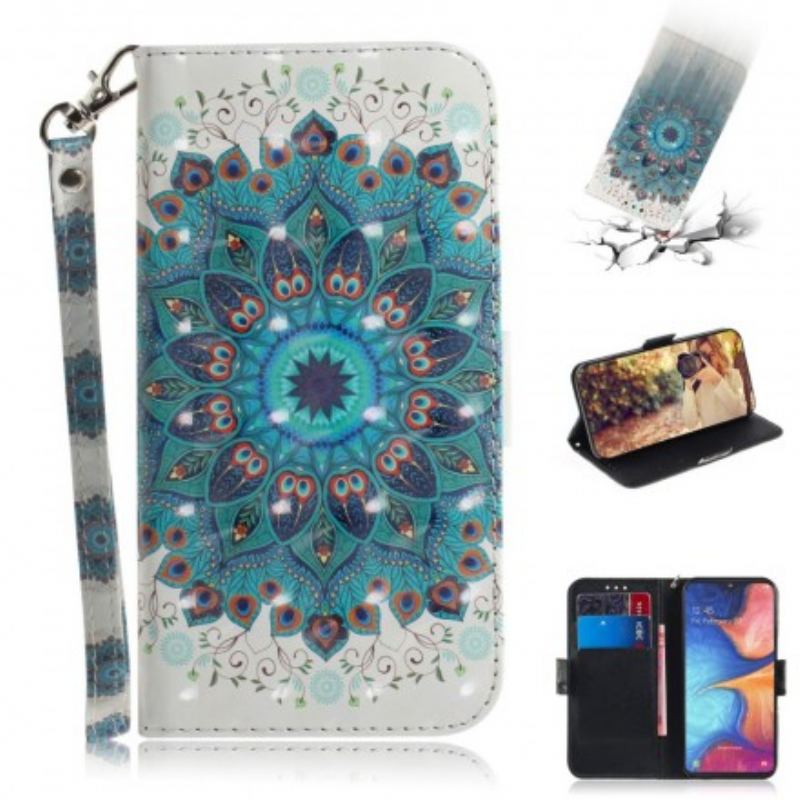 Flip Cover Samsung Galaxy A20e Med Snor Mesterlig Mandala Med Rem