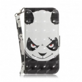 Flip Cover Samsung Galaxy A20e Med Snor Vred Panda Med Snor