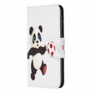Flip Cover Samsung Galaxy A20e Panda Fodbold