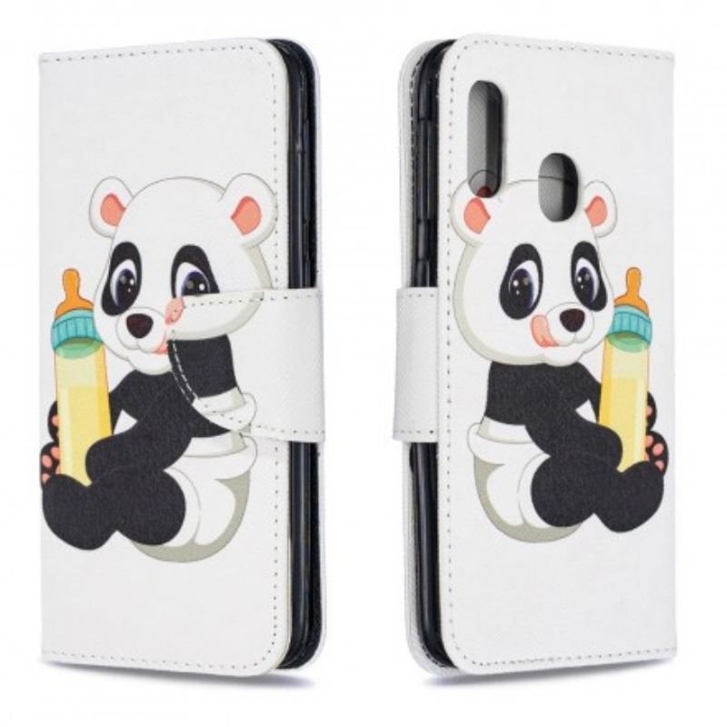 Læder Cover Samsung Galaxy A20e Baby Panda