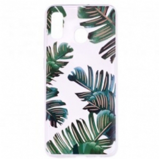 Mobilcover Samsung Galaxy A20e Sømløse Grønne Blade