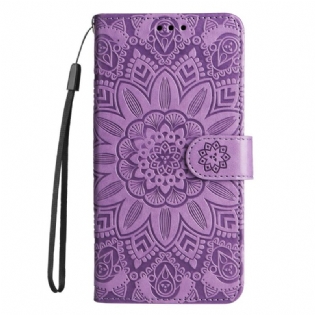 Flip Cover Xiaomi Redmi Note 12 Pro Plus Med Snor Mandala Dekoration Med Rem