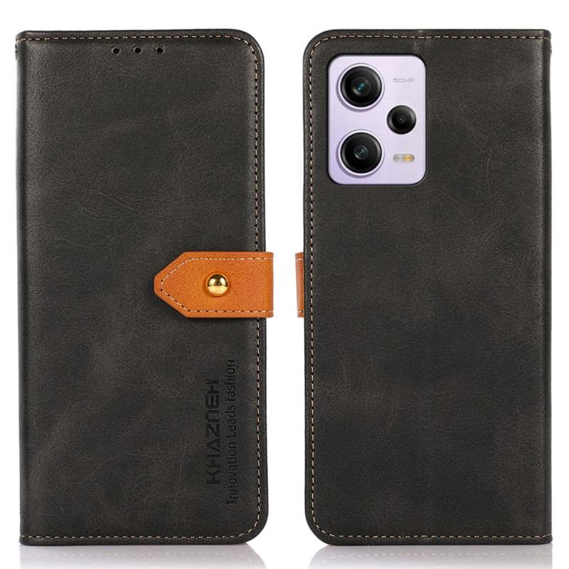 Flip Cover Xiaomi Redmi Note 12 Pro Plus Tofarvet Gyldent Lås Khazneh
