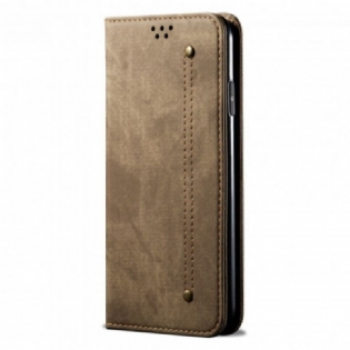 Cover Xiaomi Mi Note 10 Lite Flip Cover Denim Stof