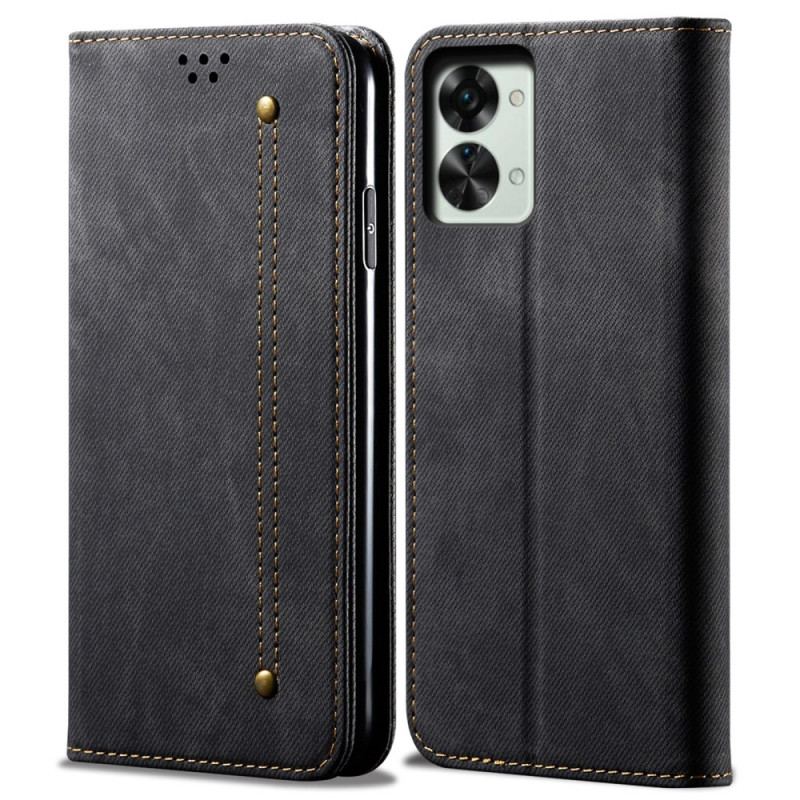 Cover OnePlus Nord 2T 5G Flip Cover Denim Stof