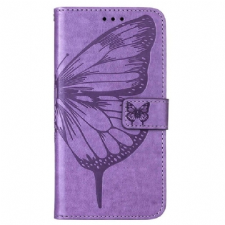 Flip Cover OnePlus Nord 2T 5G Med Snor Kunstnerisk Sommerfugl Med Rem