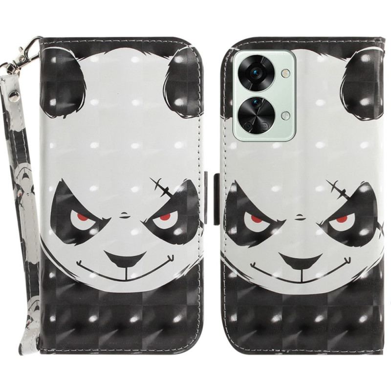 Flip Cover OnePlus Nord 2T 5G Med Snor Vred Panda Med Snor
