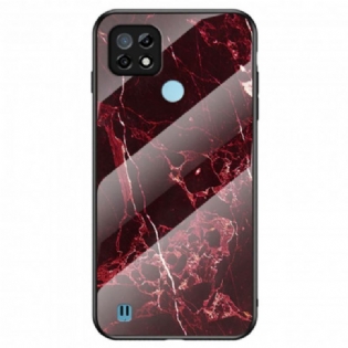 Mobilcover Realme C21 Marmorfarver Hærdet Glas