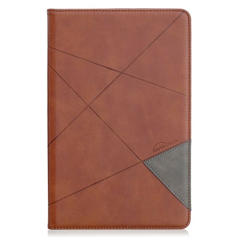Etui Samsung Galaxy Tab S6 Lite Geometri Lædereffekt