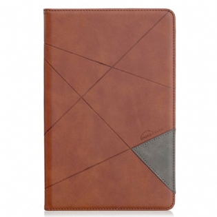 Etui Samsung Galaxy Tab S6 Lite Geometri Lædereffekt