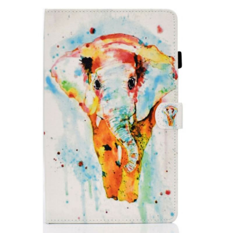 Flip Cover Samsung Galaxy Tab S6 Lite Akvarel Elefant