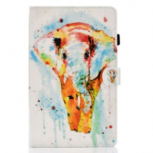 Flip Cover Samsung Galaxy Tab S6 Lite Akvarel Elefant