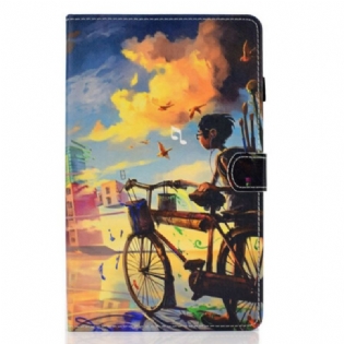 Flip Cover Samsung Galaxy Tab S6 Lite Cykel Kunst