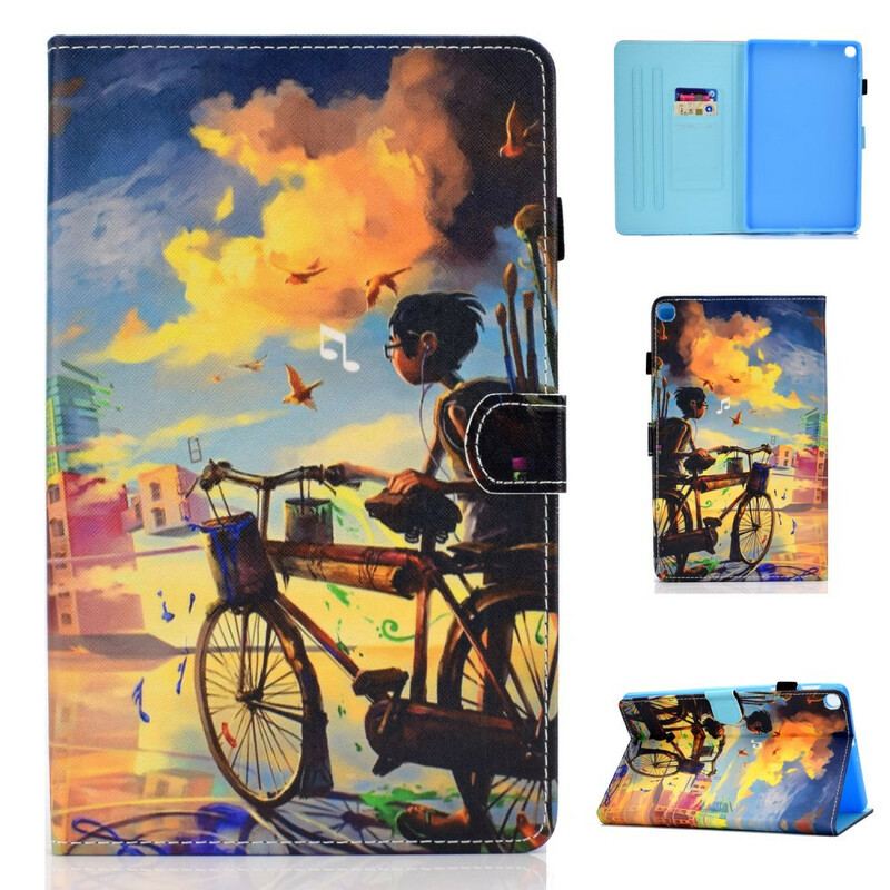 Flip Cover Samsung Galaxy Tab S6 Lite Cykel Kunst