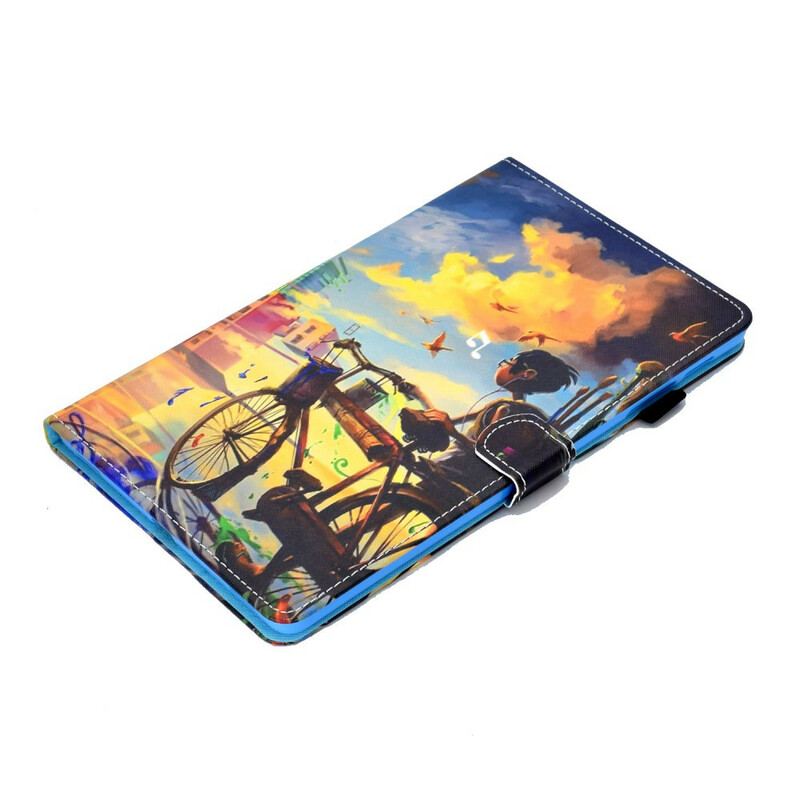 Flip Cover Samsung Galaxy Tab S6 Lite Cykel Kunst