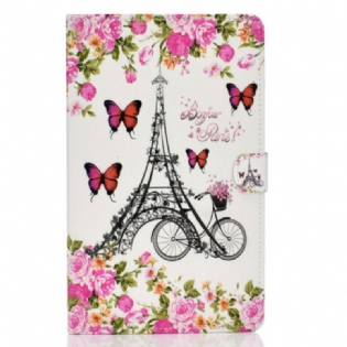 Flip Cover Samsung Galaxy Tab S6 Lite Eiffeltårnet Cykel