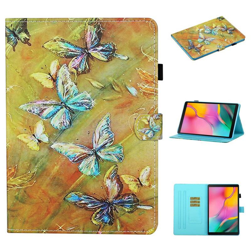 Flip Cover Samsung Galaxy Tab S6 Lite Malede Sommerfugle
