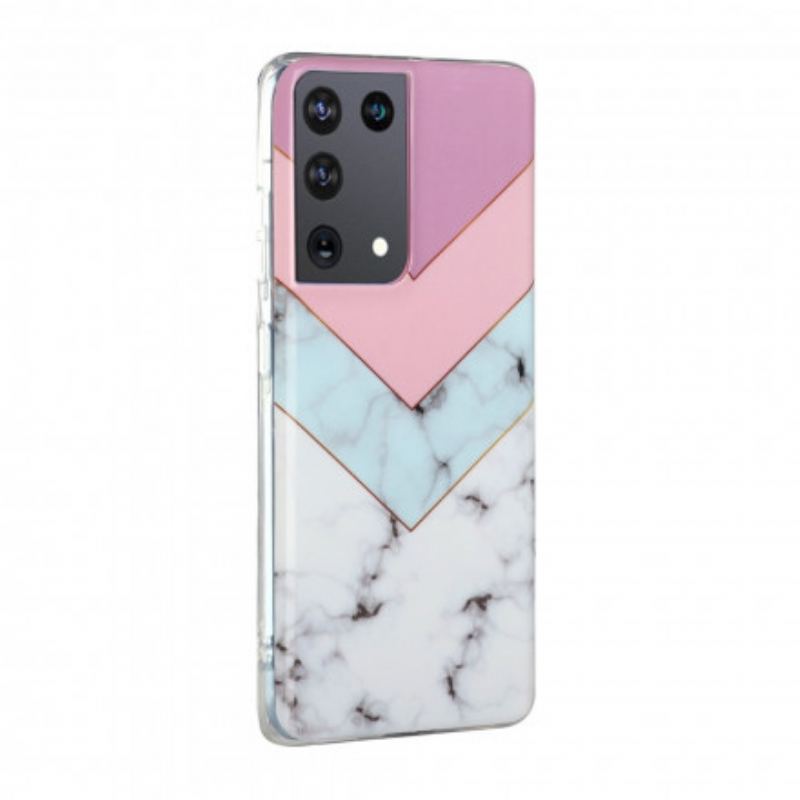 Cover Samsung Galaxy S21 Ultra 5G Farverig Glamour Marmor