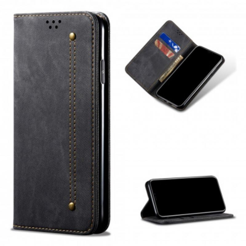Cover Samsung Galaxy S21 Ultra 5G Flip Cover Denim Stof