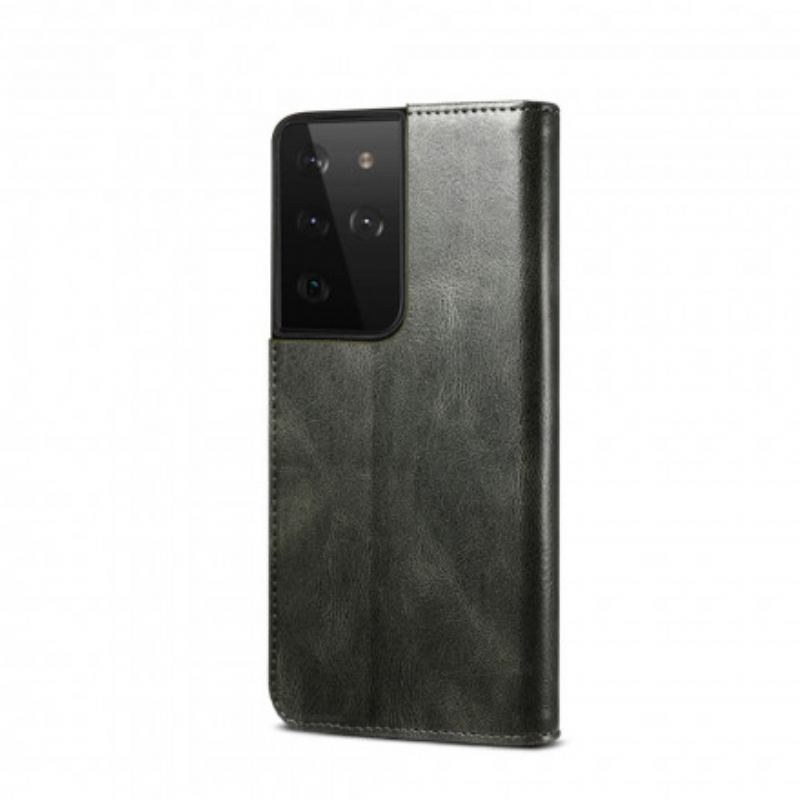 Cover Samsung Galaxy S21 Ultra 5G Flip Cover Voksbehandlet Kunstlæder