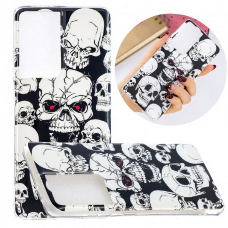 Cover Samsung Galaxy S21 Ultra 5G Forsigtig Fluorescerende Kranier