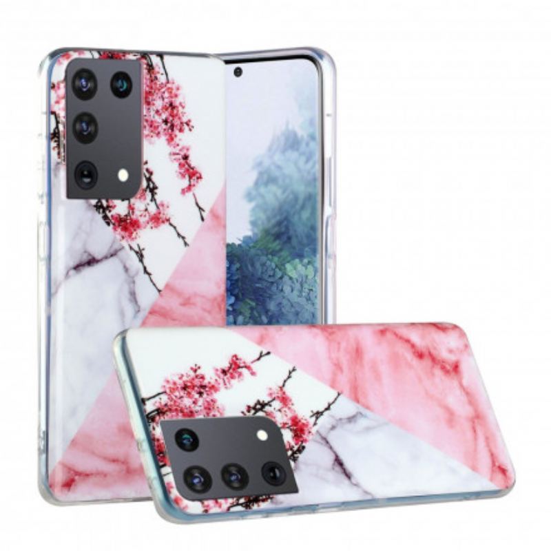 Cover Samsung Galaxy S21 Ultra 5G Marmoreret Blommeblomst