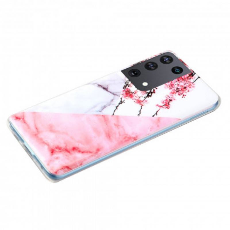 Cover Samsung Galaxy S21 Ultra 5G Marmoreret Blommeblomst