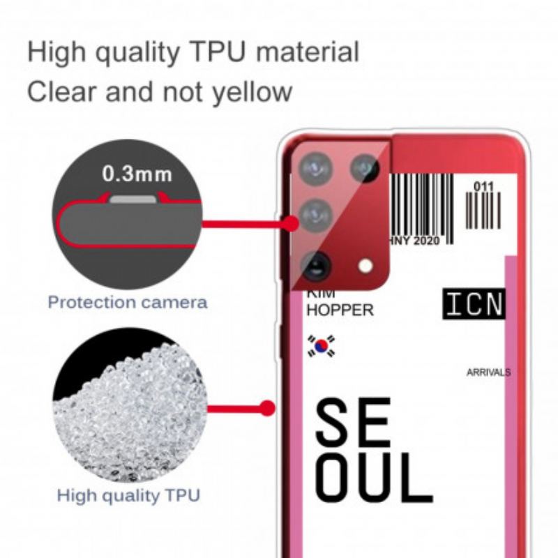 Cover Samsung Galaxy S21 Ultra 5G Seoul Boardingkort