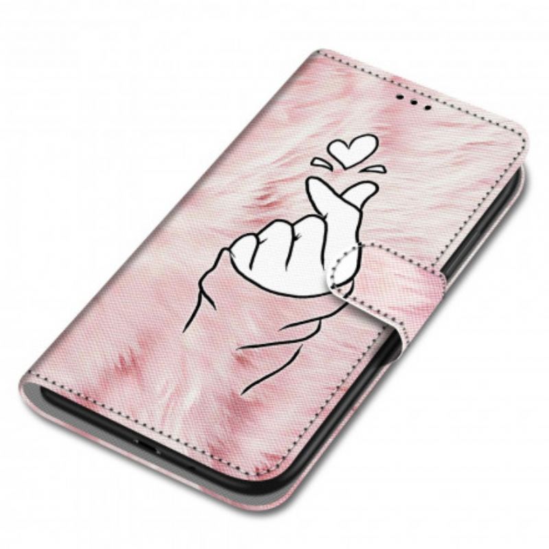 Flip Cover Samsung Galaxy S21 Ultra 5G Finger Hjerte