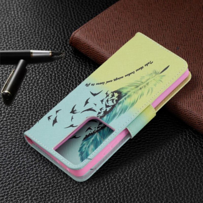 Flip Cover Samsung Galaxy S21 Ultra 5G Lære At Flyve