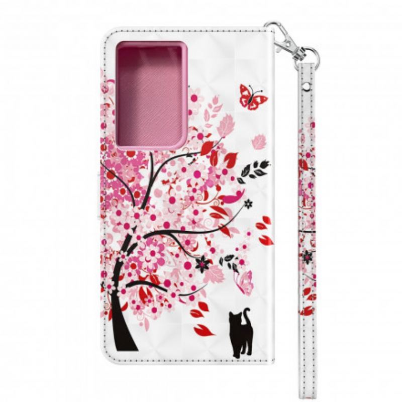 Flip Cover Samsung Galaxy S21 Ultra 5G Lyserødt Træ