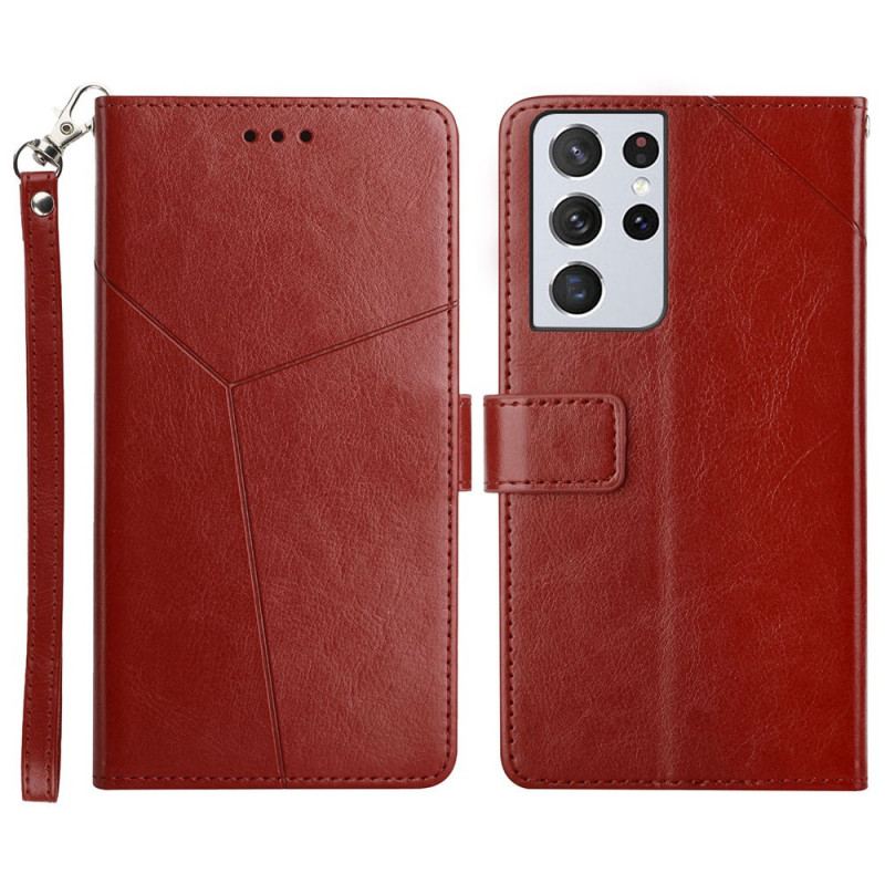 Flip Cover Samsung Galaxy S21 Ultra 5G Stil Læder Geo Y Design