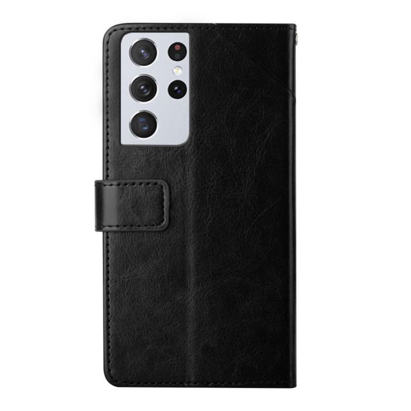 Flip Cover Samsung Galaxy S21 Ultra 5G Stil Læder Geo Y Design