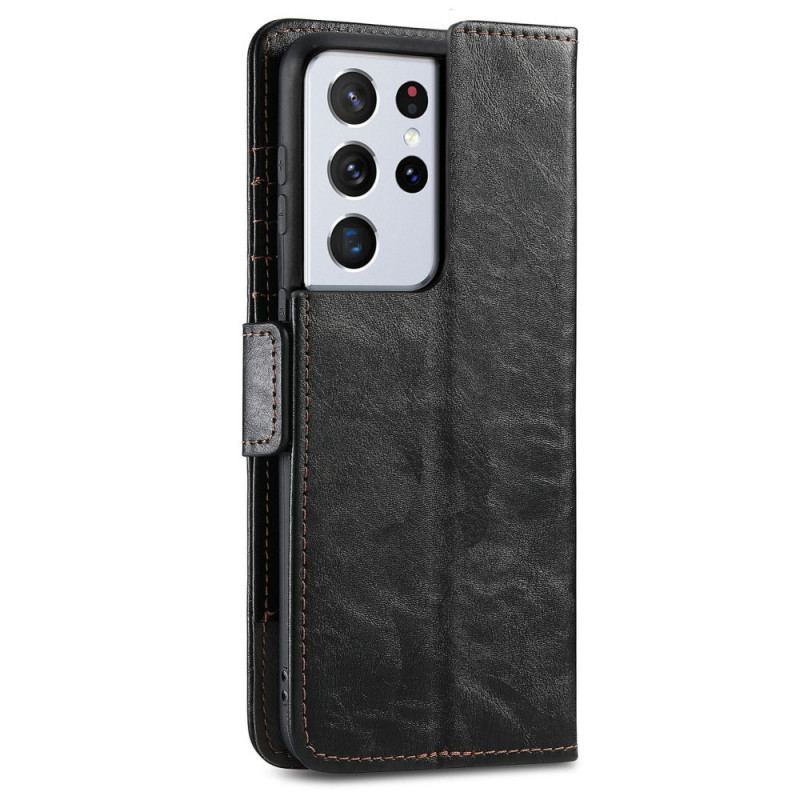 Flip Cover Samsung Galaxy S21 Ultra 5G Tofarvet Dobbeltlås Caseneo