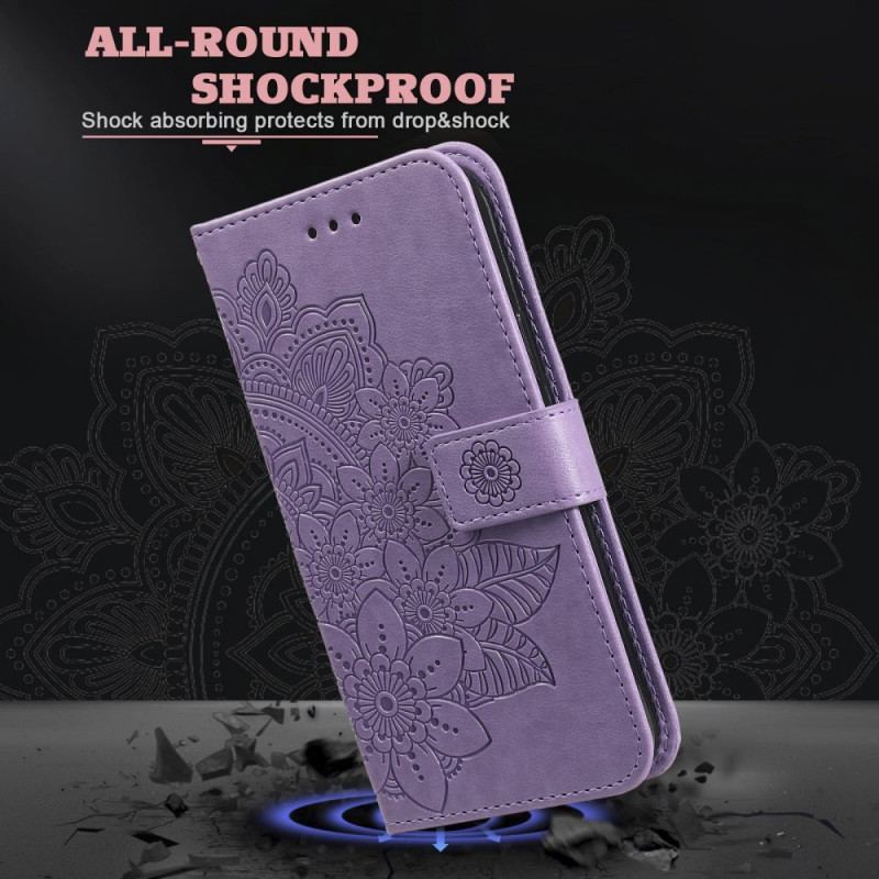 Læder Cover Samsung Galaxy S21 Ultra 5G Blomster Mandala