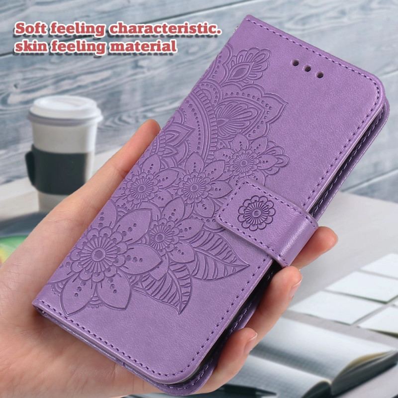 Læder Cover Samsung Galaxy S21 Ultra 5G Blomster Mandala