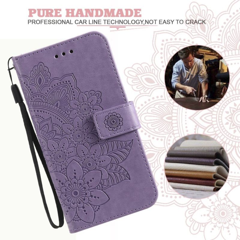 Læder Cover Samsung Galaxy S21 Ultra 5G Blomster Mandala