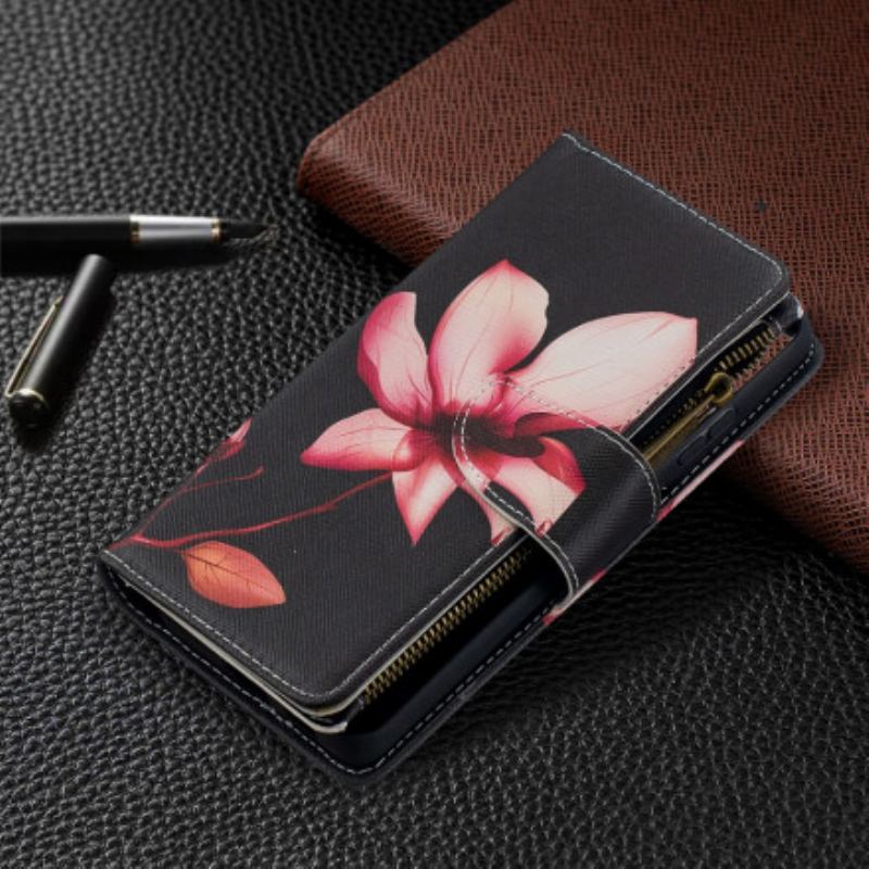 Læder Cover Samsung Galaxy S21 Ultra 5G Blomsterlomme Med Lynlås